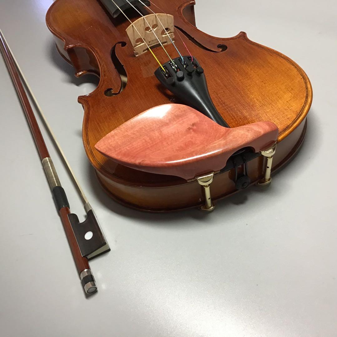 バイオリン顎当て　ピンクアイボリー　ガルネリタイプ