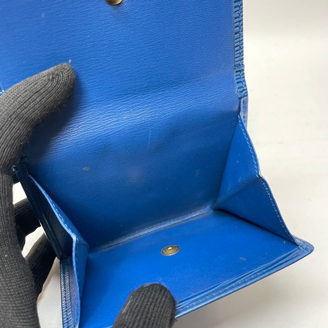 2959 ルイヴィトン エピ ブルー 三つ折り財布 エリーズ