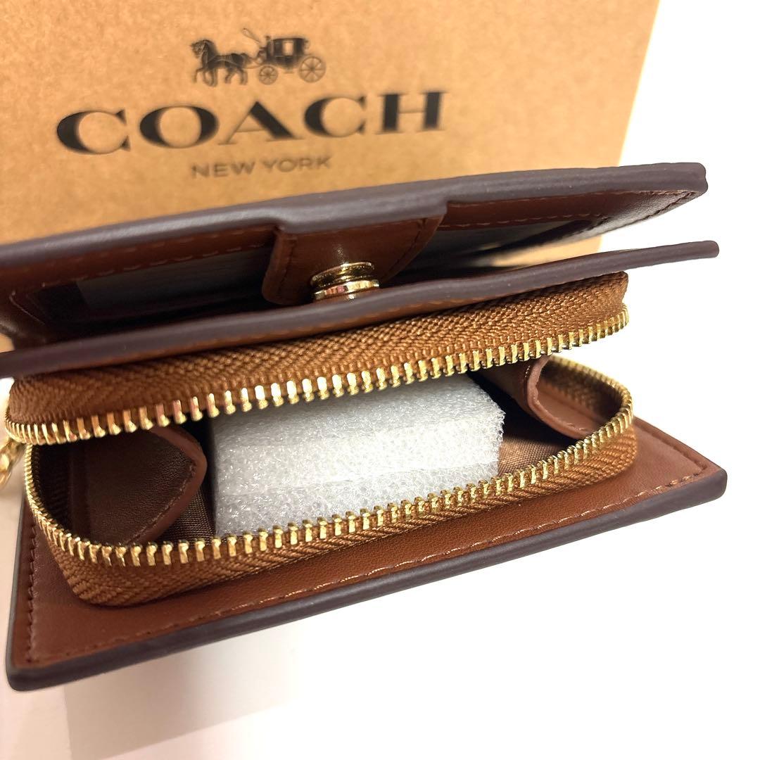 ✨新品未使用✨COACH コーチ 二つ折り 財布 ブラウン