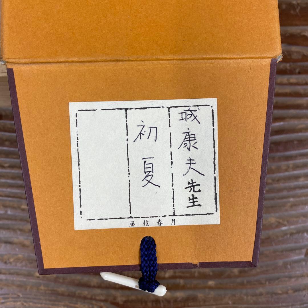 美品 掛け軸 城康夫作「初夏」さくらんぼ図 共箱 太巻き付 美術年鑑掲載