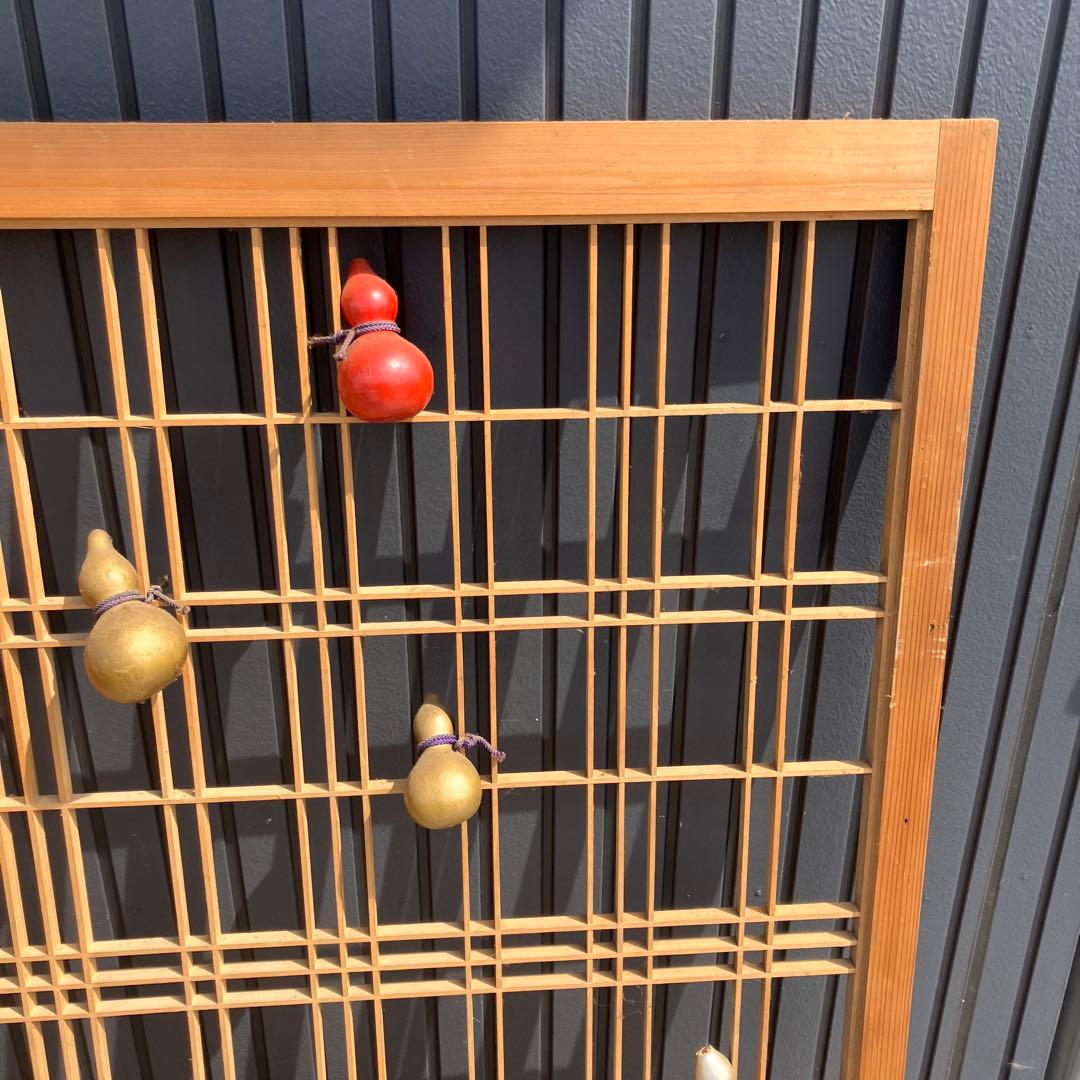 アンティーク建具 組子細工格子 透かし建具 襖 骨董品 欄間 みやび格子 瓢箪
