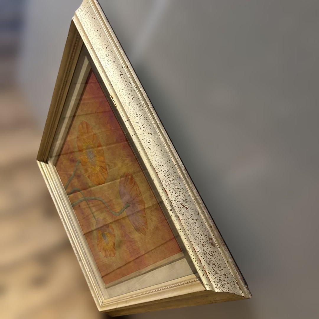 「ポピー」 額装 悦子 額縁入り 水彩画　壁掛け　インテリア　コレクション