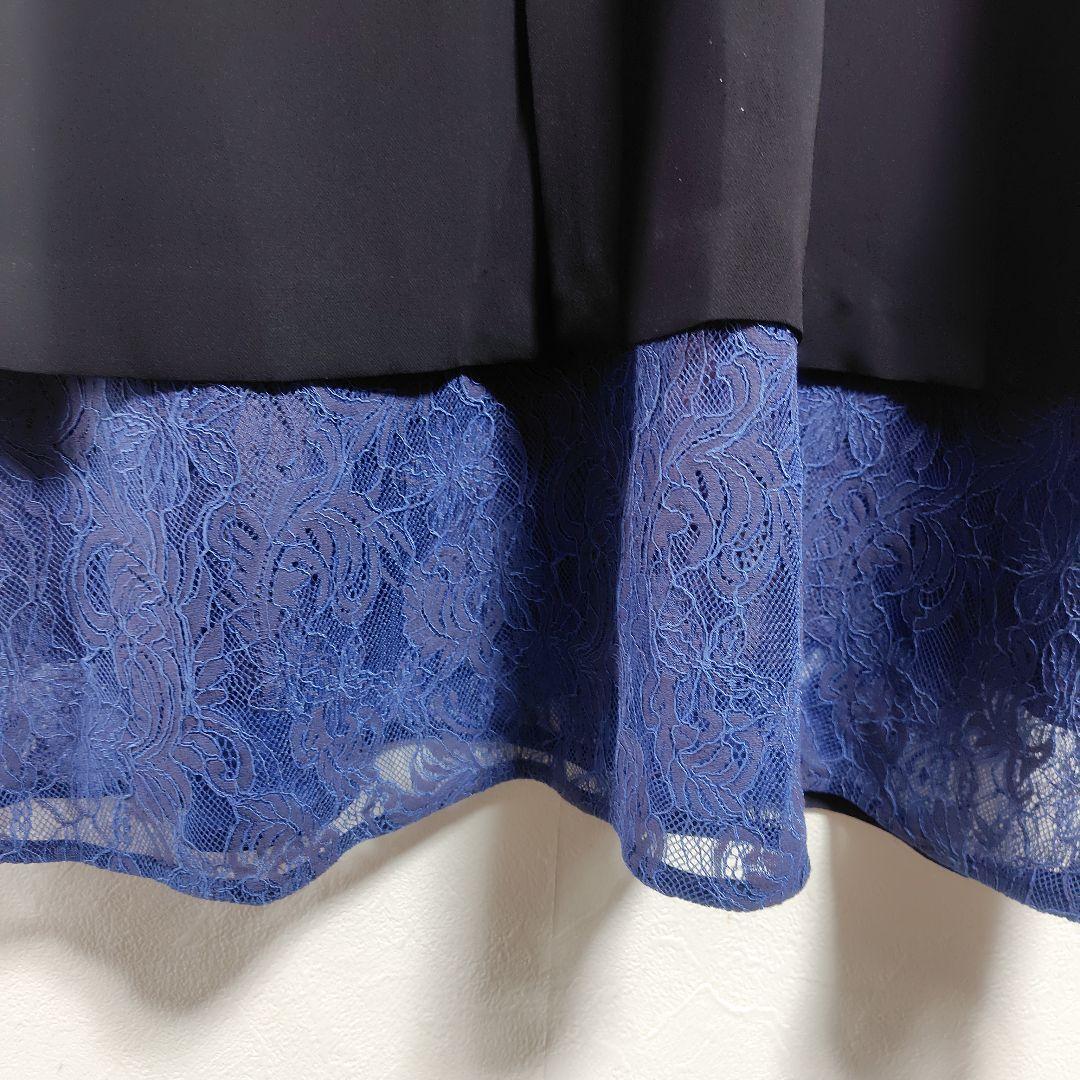 新品【Callarus】カラルス スタンドカラーレース切替デザインワンピース