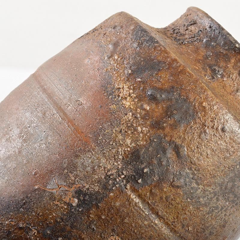 茶道具　備前焼　堀江祥山作　茶入　仕覆付　共箱　V　6684