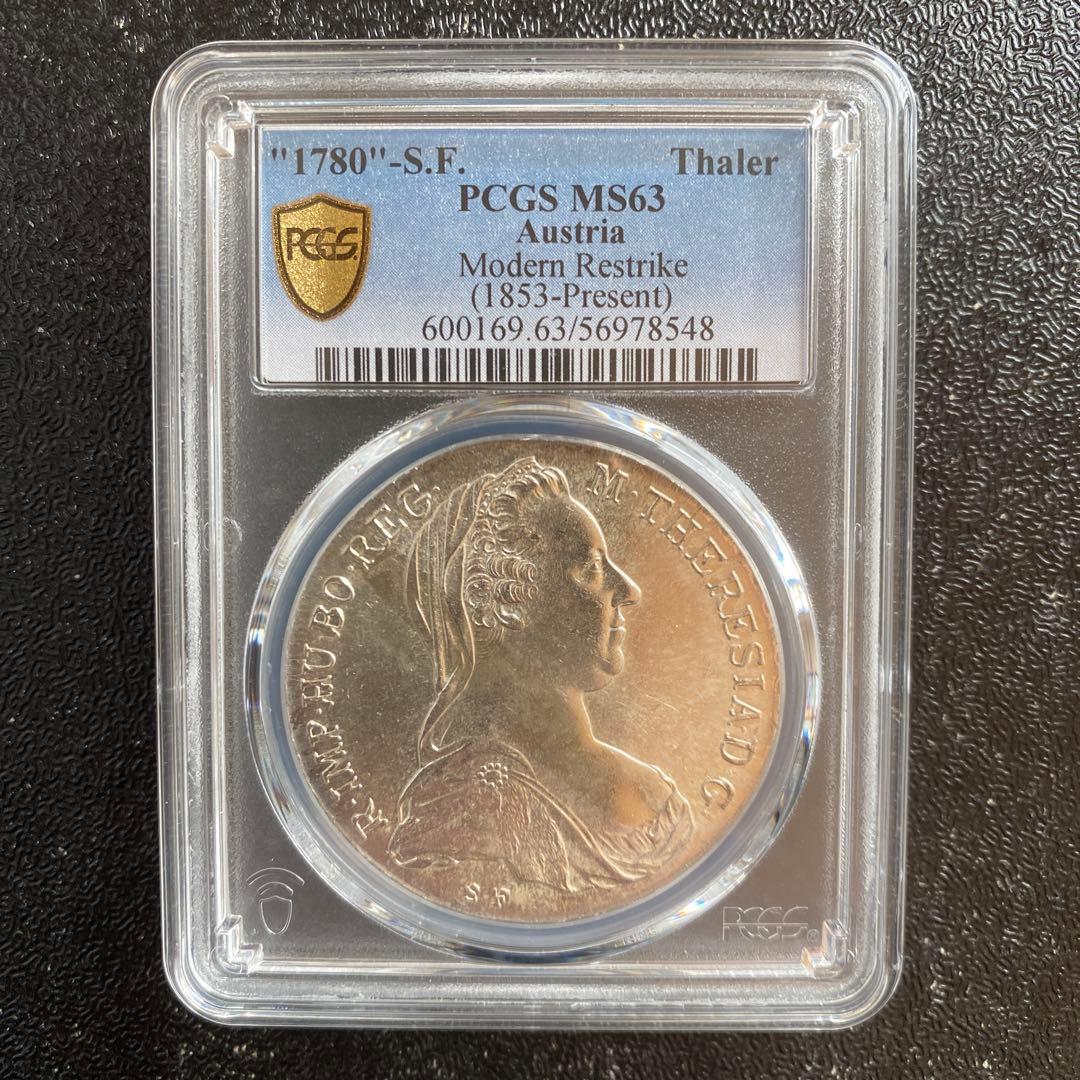 銀貨　シルバー　マリアテレジア　ターラー　銀貨　NGC オーストリア　1780