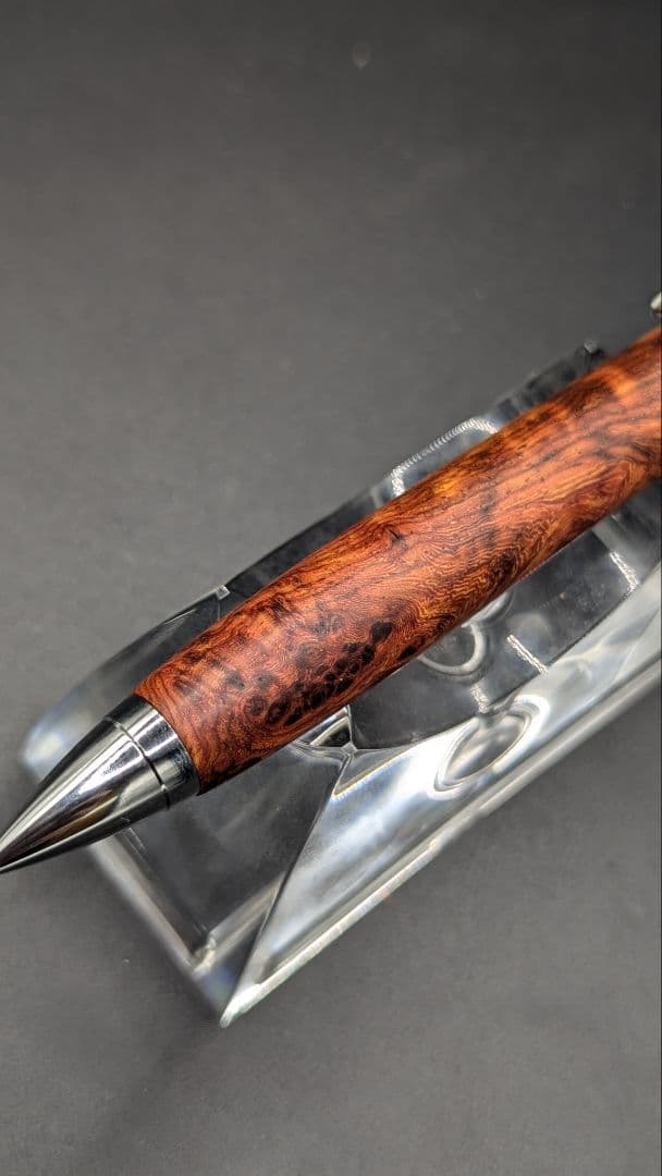 209ペン工房翌檜　サイアミーズローズウッド　瘤杢　木軸シャーペン　ボールペン