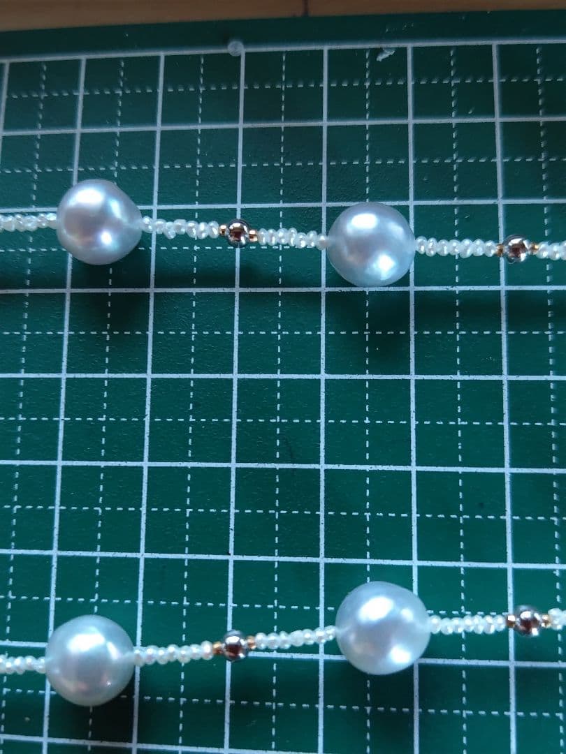 アコヤ真珠シルバーグレーの大珠、あこや砂芥子パールのネックレス