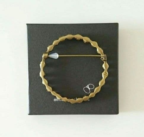 新品☆ミナペルホネン タンバリン ブローチ antique gold