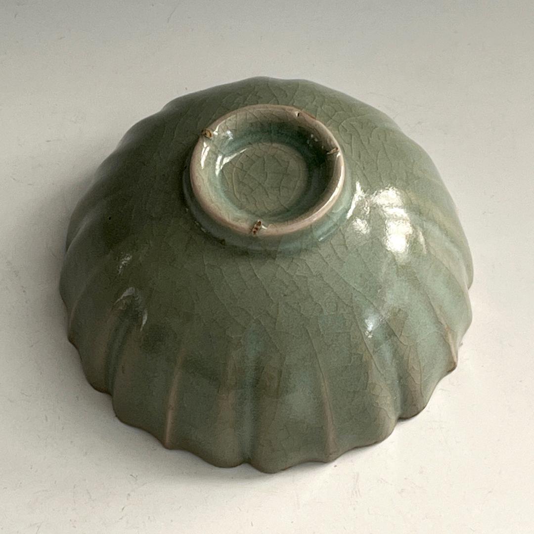 唐物 青磁稜花盃 氷裂紋 中国美術 古玩 SN75