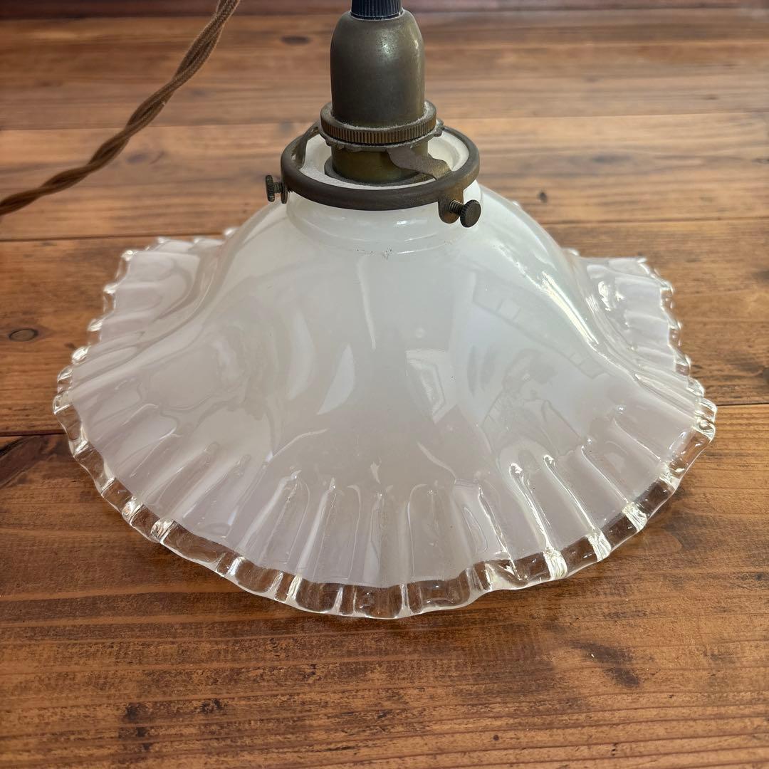 ミルクガラス ペンダントライト アンティーク レトロ照明