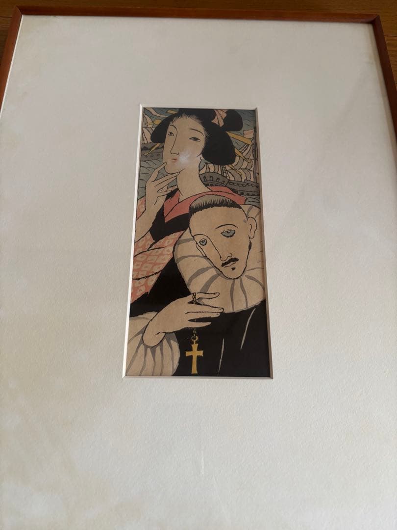 竹久夢二「麻利耶観音」木版画