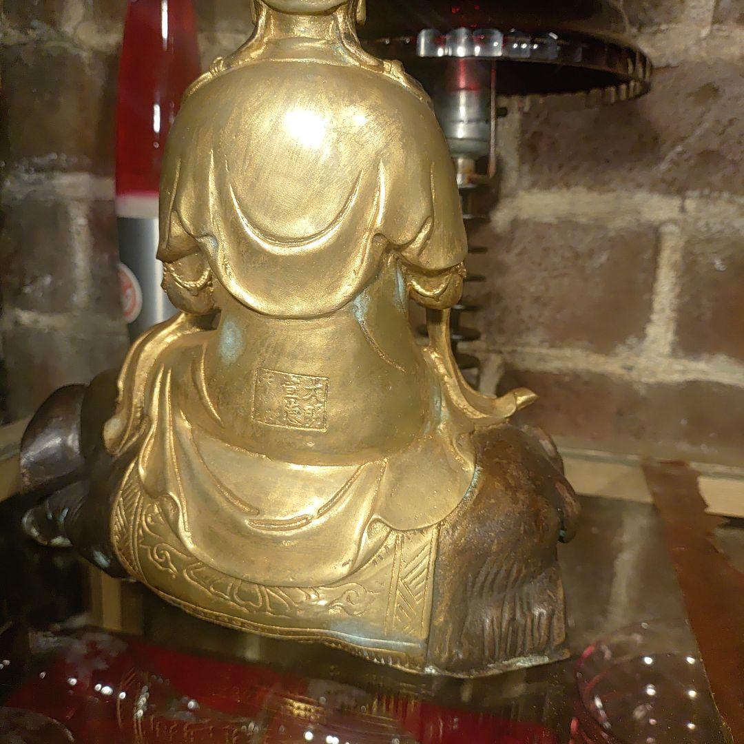 大明宣徳年製　普賢菩薩　アンティーク　仏像　　美術品　3200ｇ