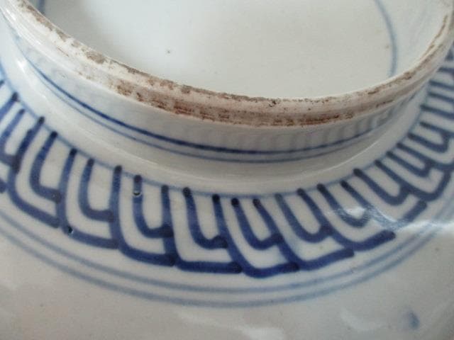 古伊万里　江戸幕末～明治期頃　染錦　鹿鶴文　三つ鉢