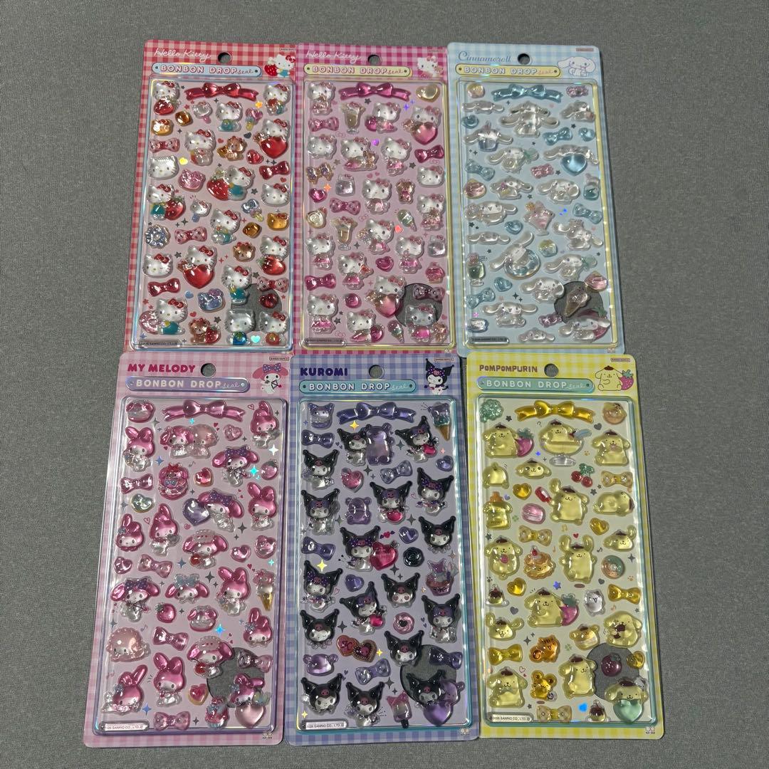 ふ*じ様 サンリオ　ボンボンドロップシール　正規品　6枚セット