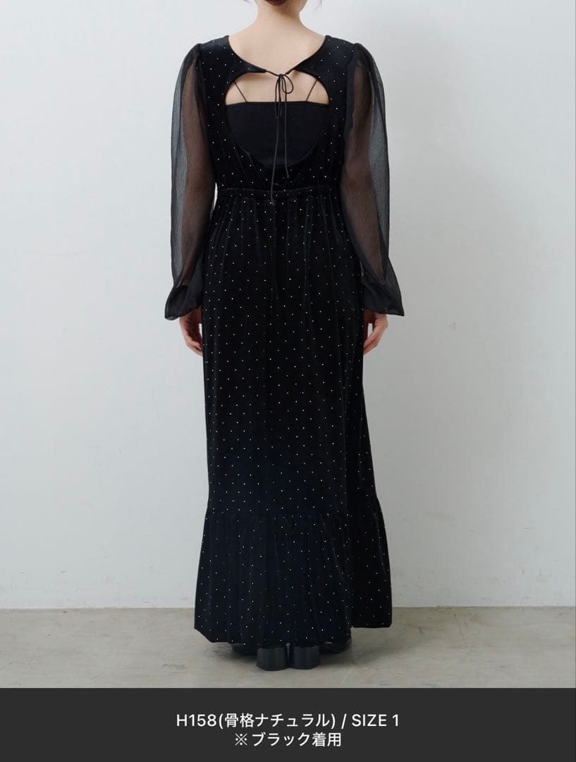 Kastane　ベロアスタッズワンピース　オケージョンドレス