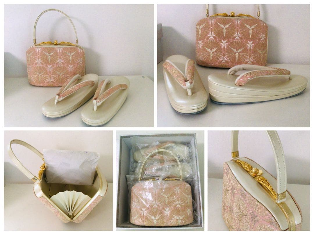 京都和装小物 成人式 西陣 特選最高級 バッグと3枚芯草履セット L寸 未使用品