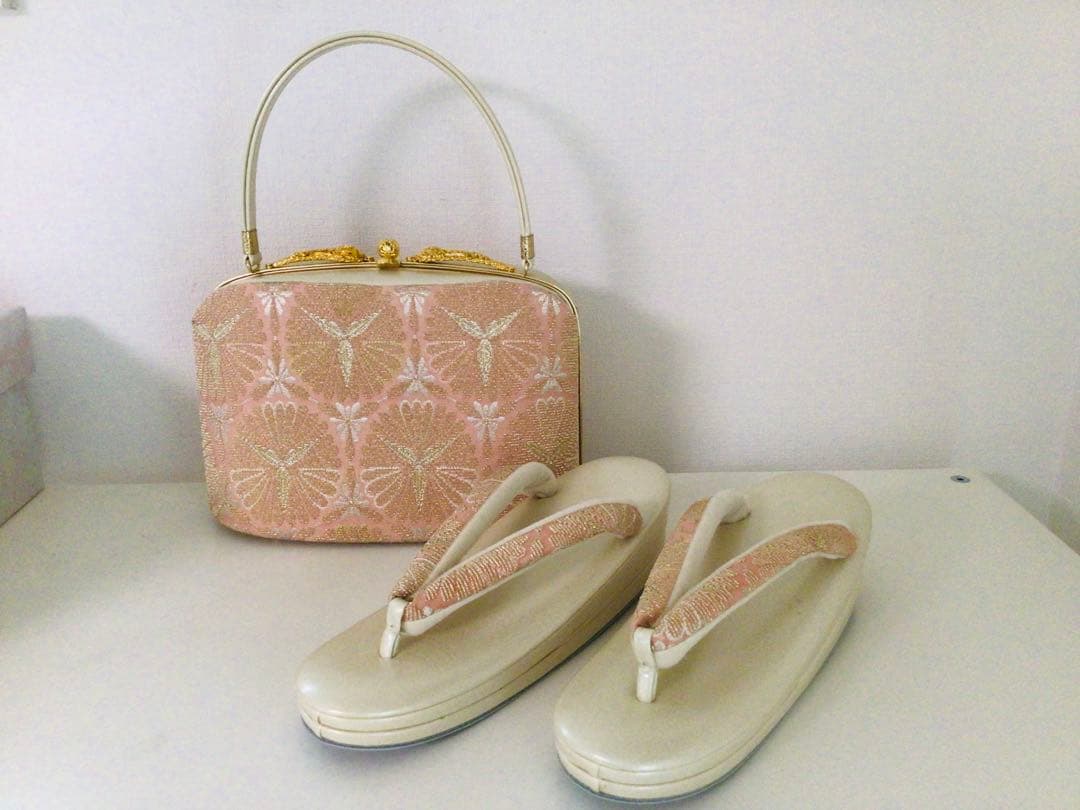 京都和装小物 成人式 西陣 特選最高級 バッグと3枚芯草履セット L寸 未使用品