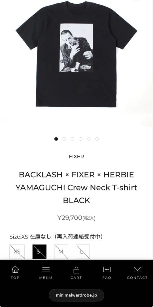 【新品・タグ付き】BACKLASH × FIXER フォトプリントT ブラック