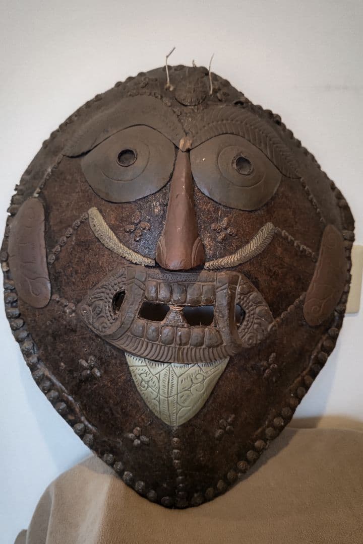 チベット、魔除けの巨大亀面、アンティーク