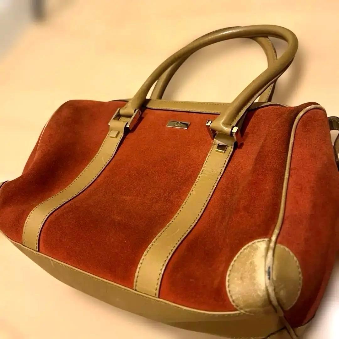 GUCCI グッチ オレンジ スエード トートバッグ