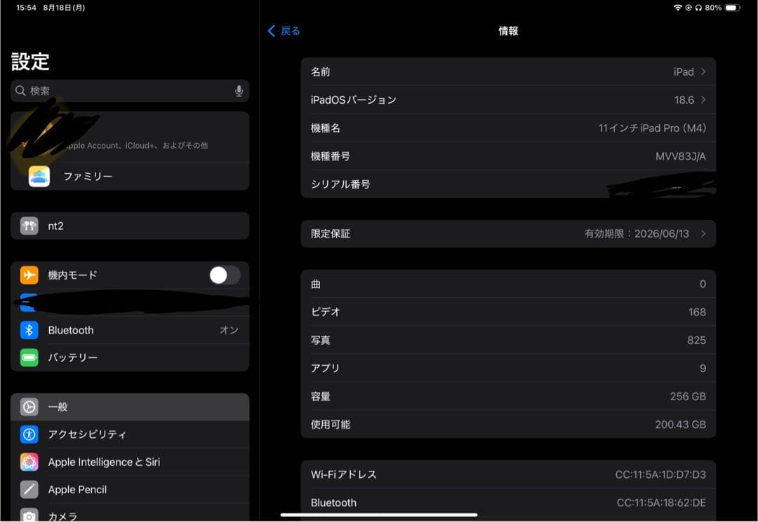 iPad Pro 11インチM4 256GB Wi-Fiモデル