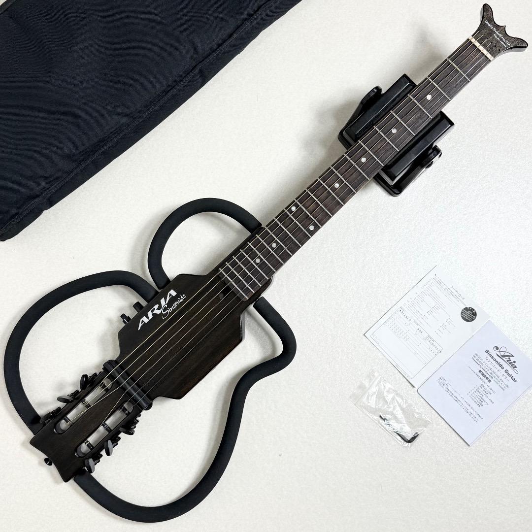 Aria サイレントギター AS-101S トラベルギター ギグバック付 アリア