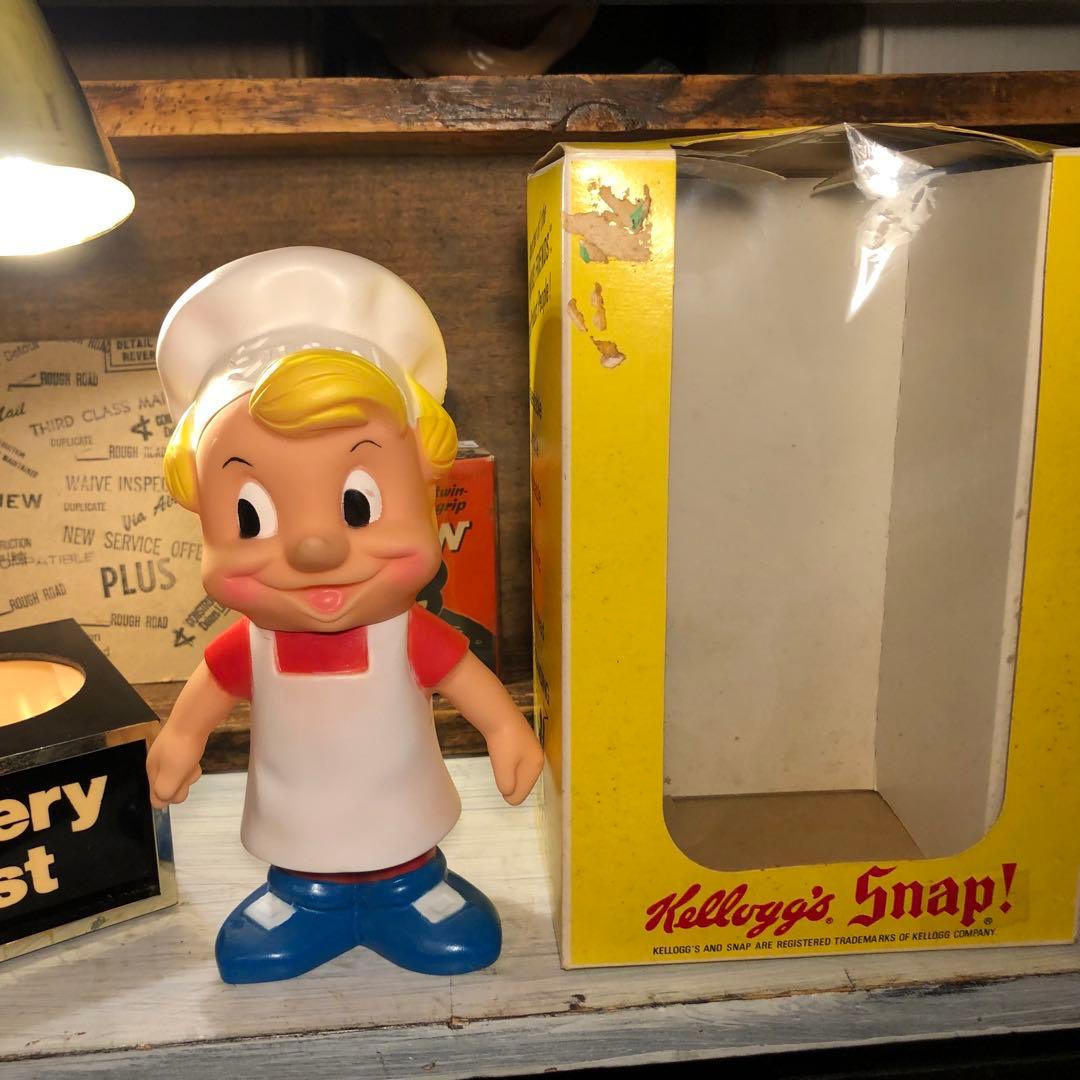 1974年　ケロッグ　ソフビ　箱入り Kellogg's Snap 腕下げ　レア