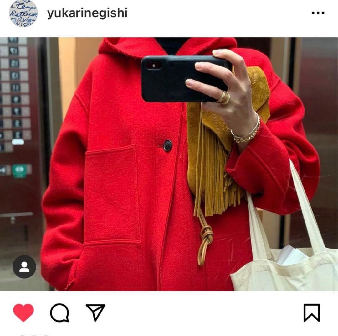 【HYKE ハイク】MELTON HOODED WORK COAT サイズ2