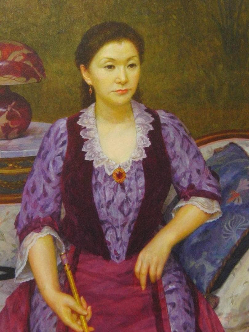 中山忠彦、【E・ガレーのある部屋】、希少な画集画、新品高級額・額装付