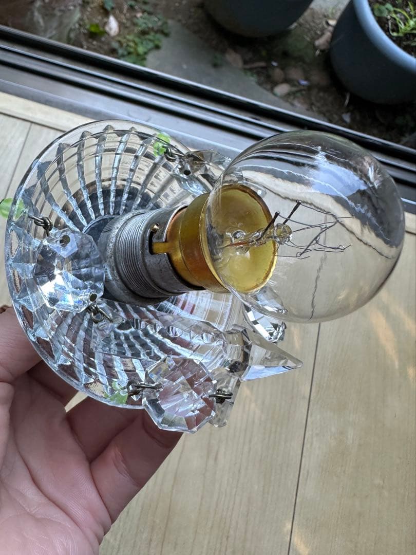 20's フランス アンティーク 希少なスピアドロップの可愛いミニシャンデリア＊