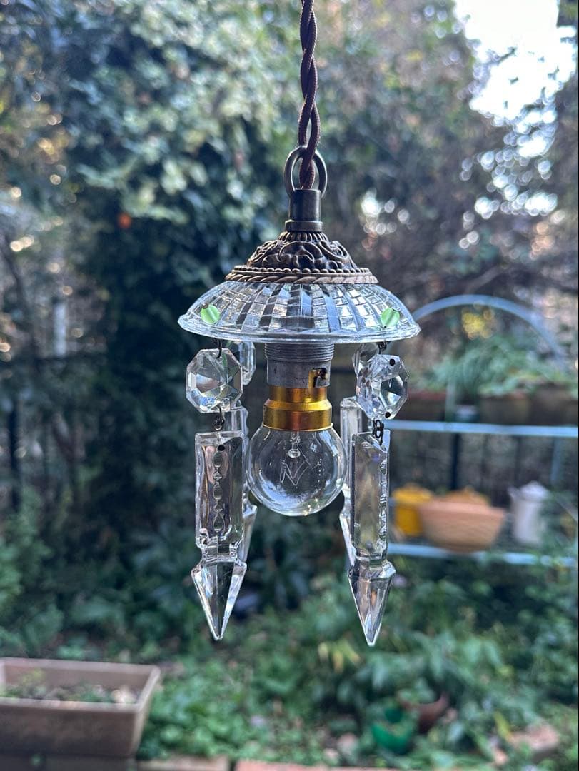 20's フランス アンティーク 希少なスピアドロップの可愛いミニシャンデリア＊