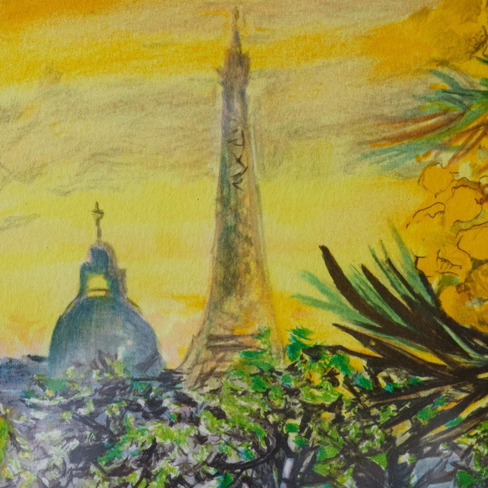 絵画 版画 ミッシェル・アンリ『黄色い花束』 リトグラフ 7/300 巨匠 パリ