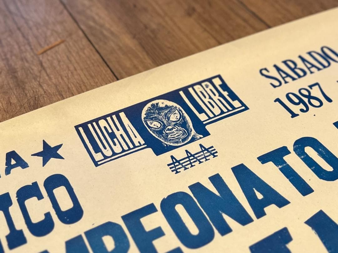 希少☆1987年／ルチャリブレ／メキシカンプロレス／ヴィンテージ／興行ポスター