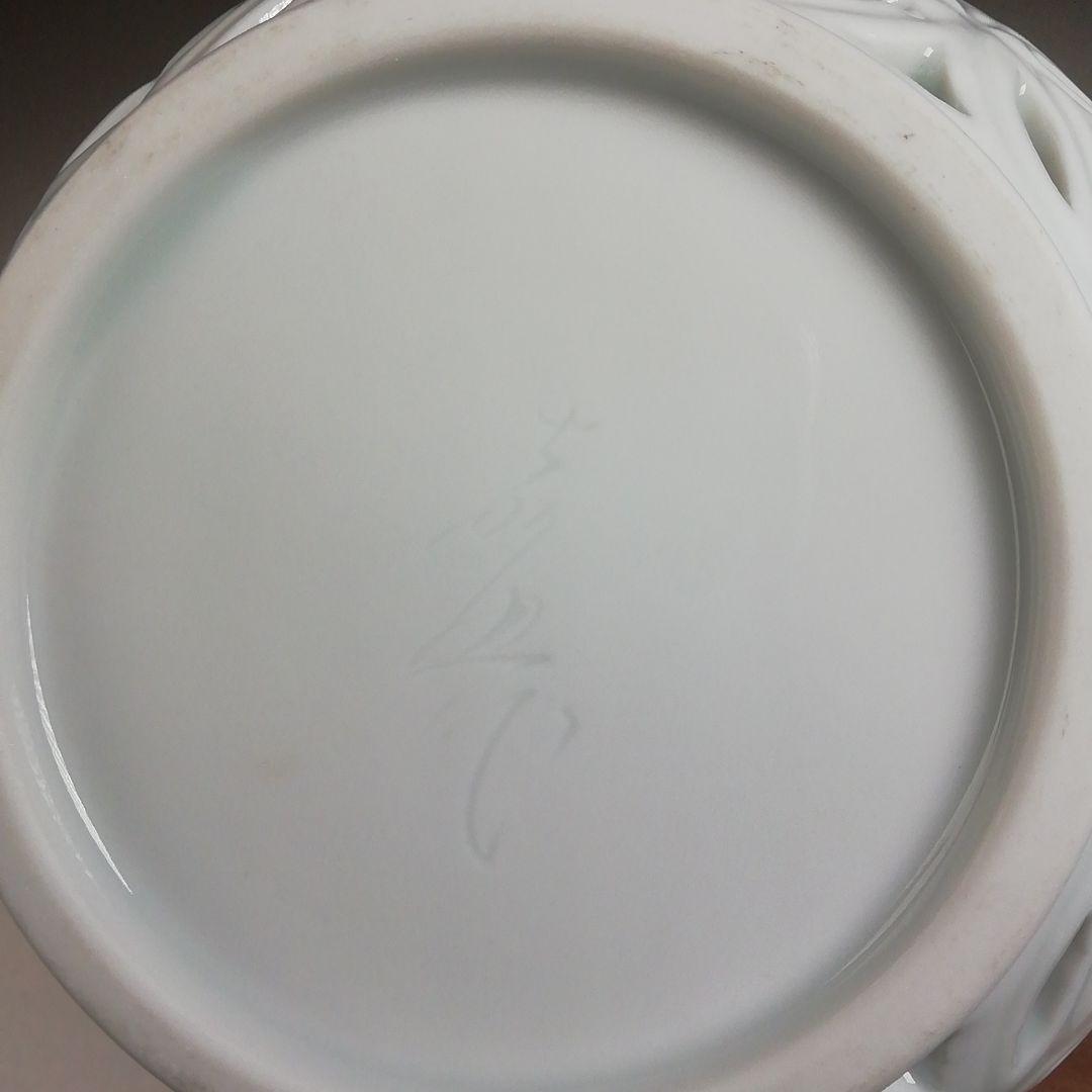 Ｔ９８８　杓立　『平戸白磁　七宝透』『瓢型　杓立』『横石嘉助 造』　共箱　茶道具