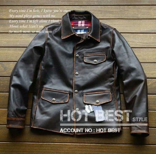 L【新作新品】最高級 茶心馬革ホースハイド ベジタブルタンニンなめしジャケット