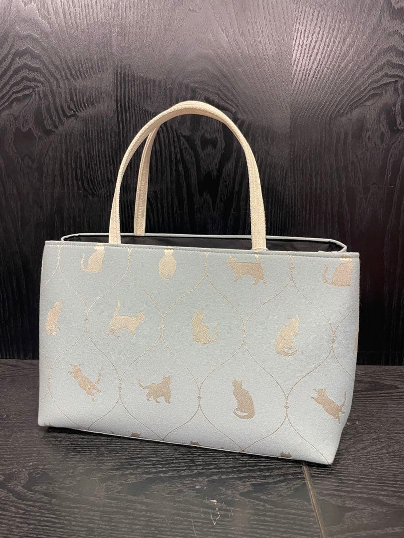 新品 猫柄 和装バッグ お稽古 お茶席 和服 トートバッグ 呉服 着物 小紋