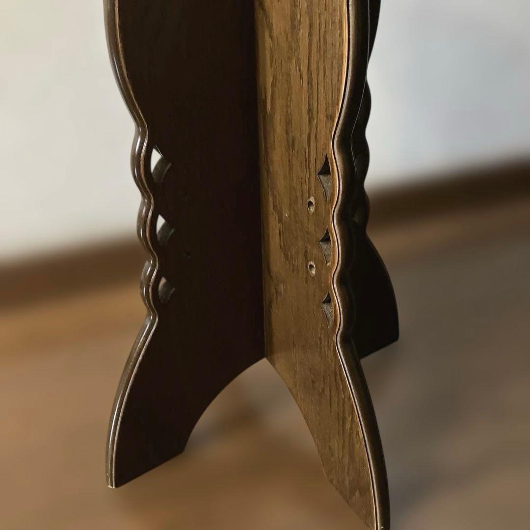 パリの雑貨屋　廃番品　ハンドメイド木製スツール　ミニテーブル　ダークブラウン