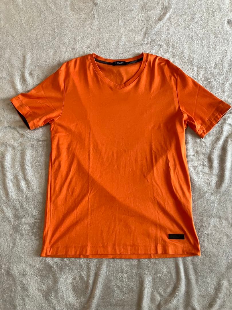 バーバリーブラックレーベルクレストブリッジ両袖内側CBチェック柄TシャツサイズL