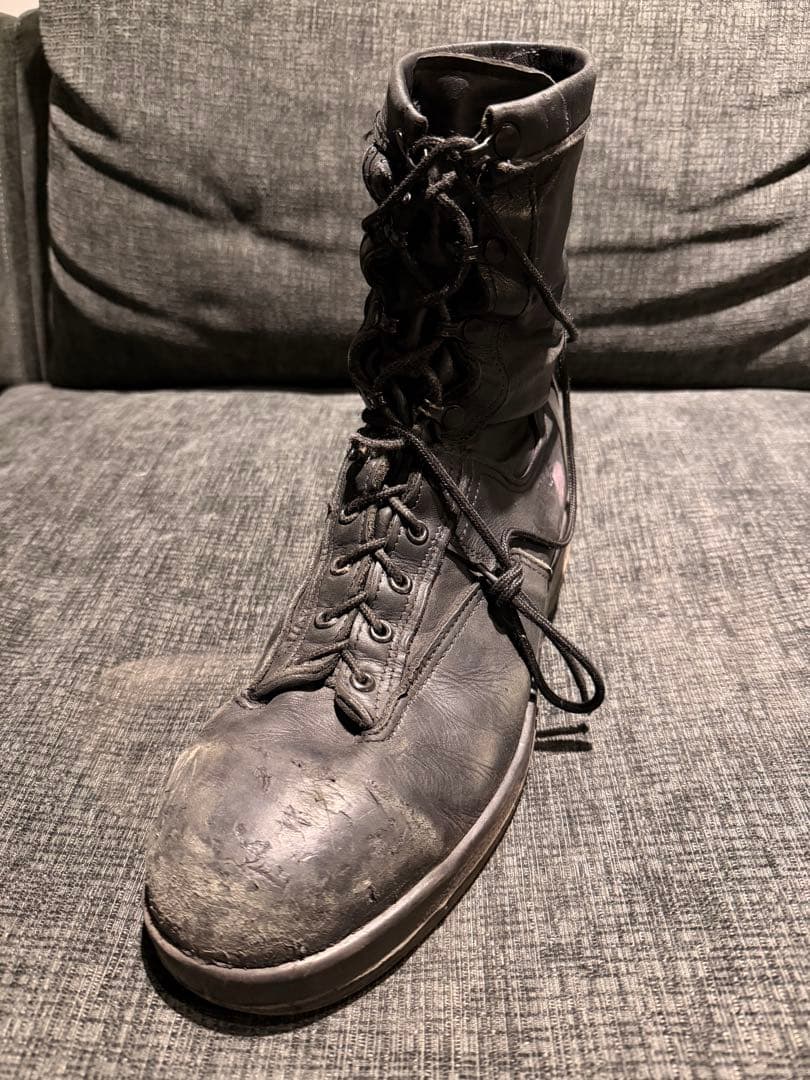 黒 レザー ハイカット ミリタリーブーツ