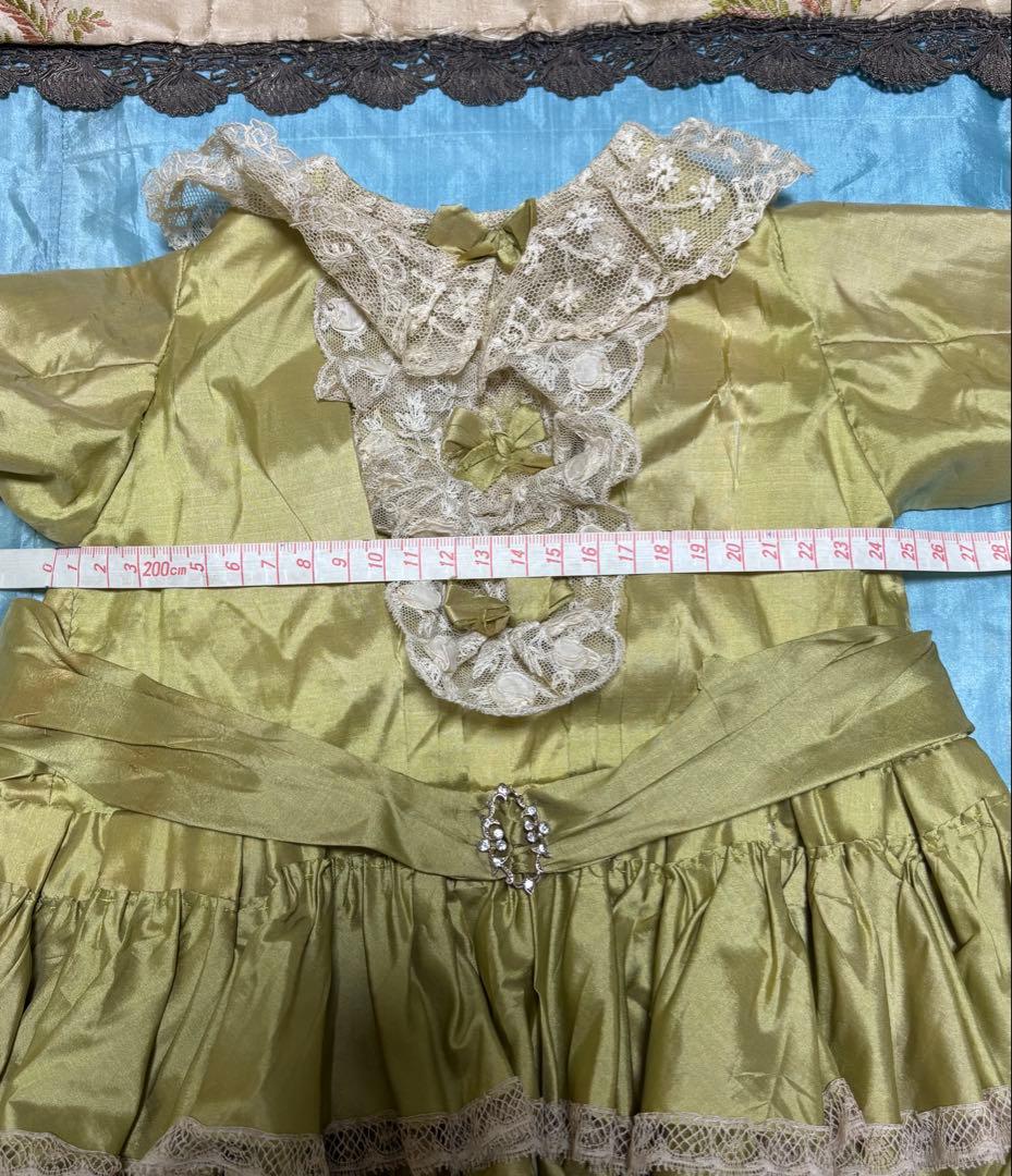 セール中　アンティークビスクドール ドレス　大きいドール用　ボネセット