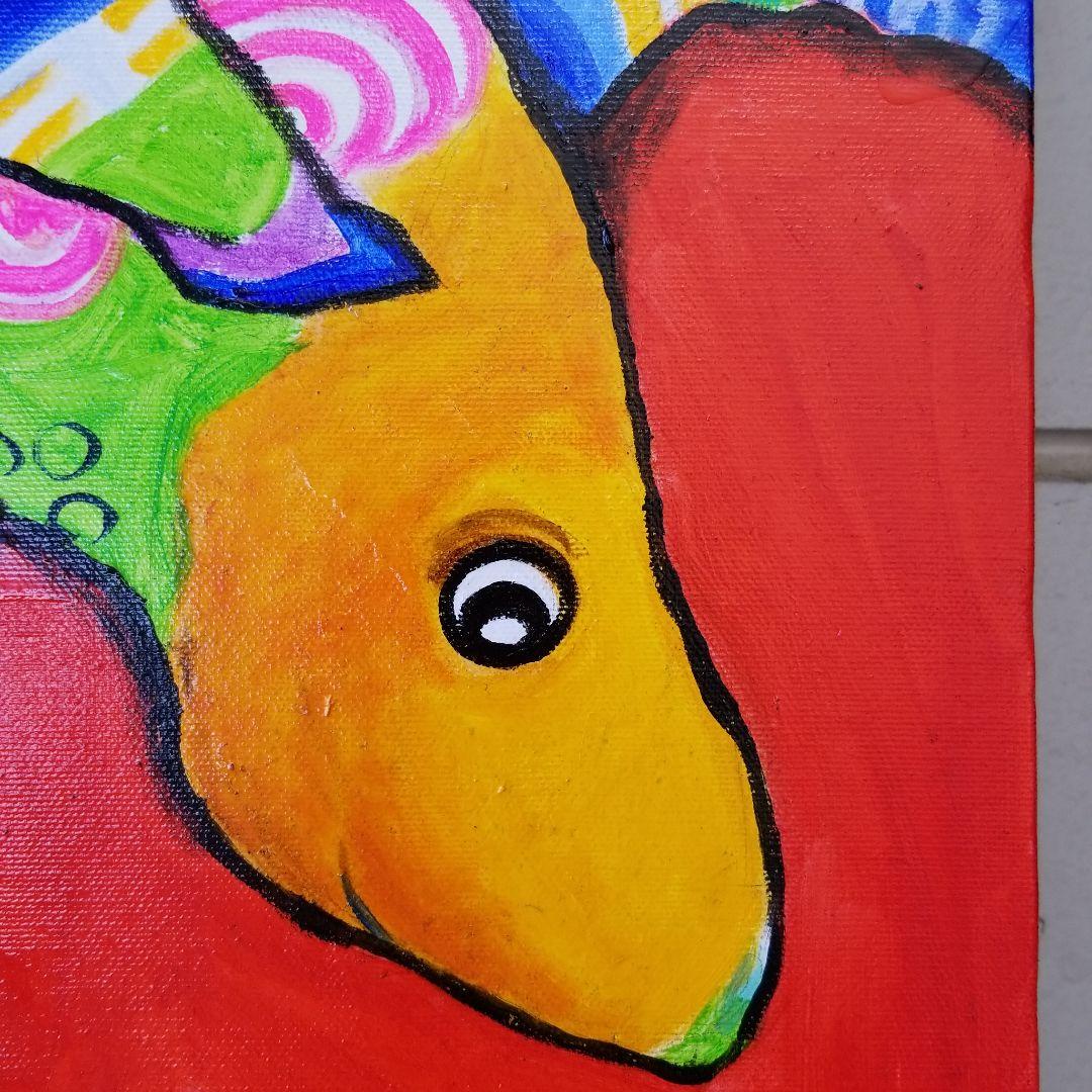 油絵　やまちゃん確認　ベストフレンド*ヘラジカと鳥