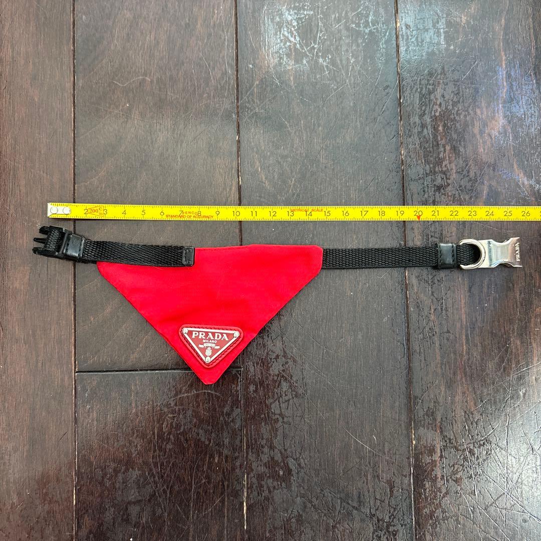 PRADA ナイロン製犬用猫用首輪 赤
