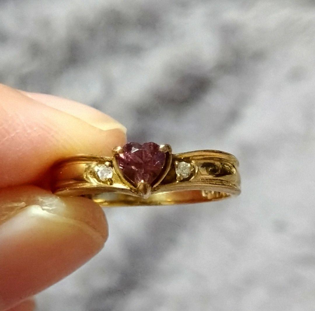 ハート ゴールドリング 9K　＃9〜10