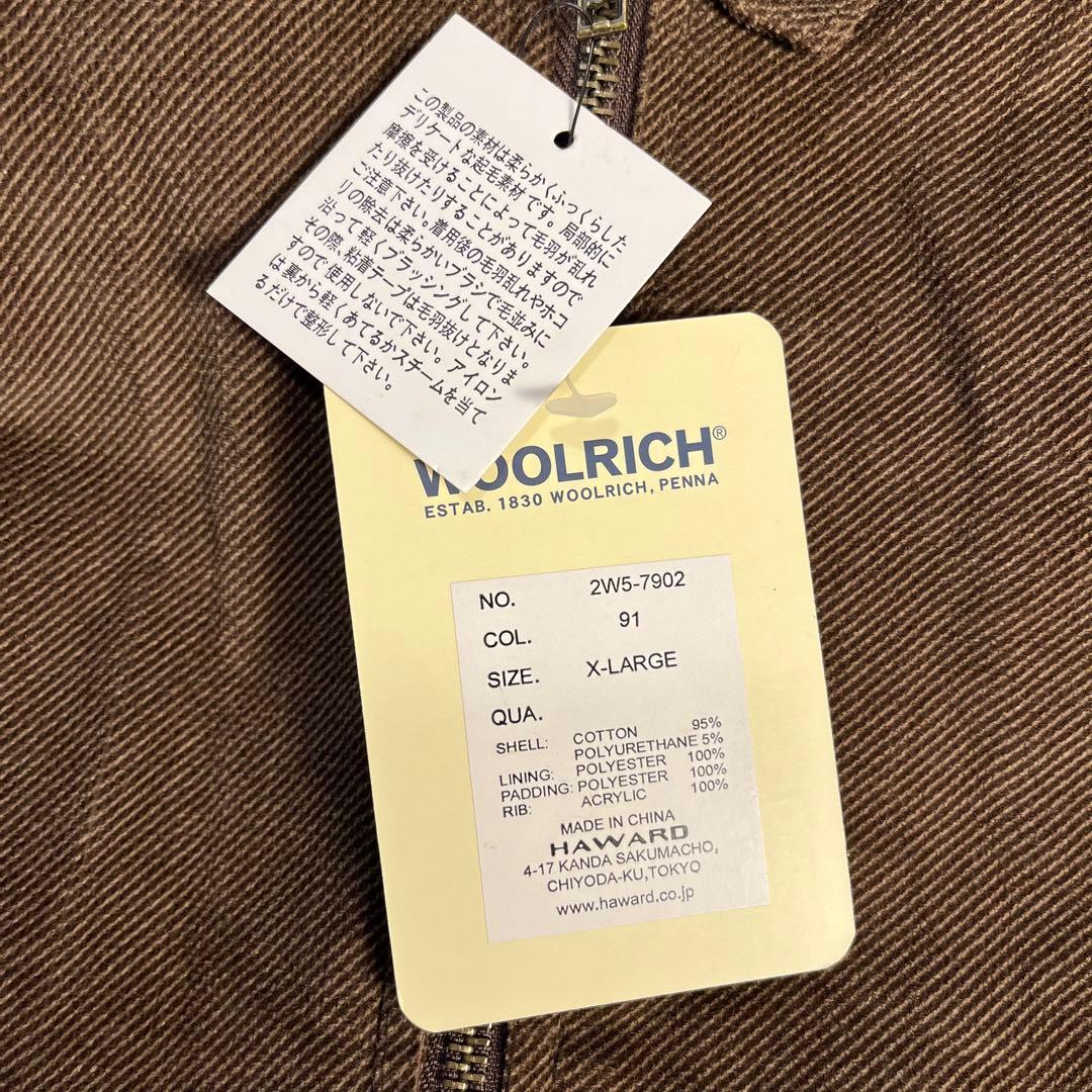 新品未使用　WOOL RICH 中綿ブルゾン　XLサイズ　裏地キルティング