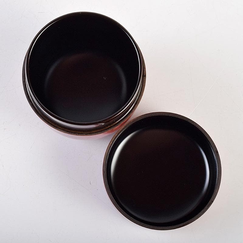 茶道具　山中塗　道場宗廣作　玄々斎好　曙棗　共箱　M　R9226