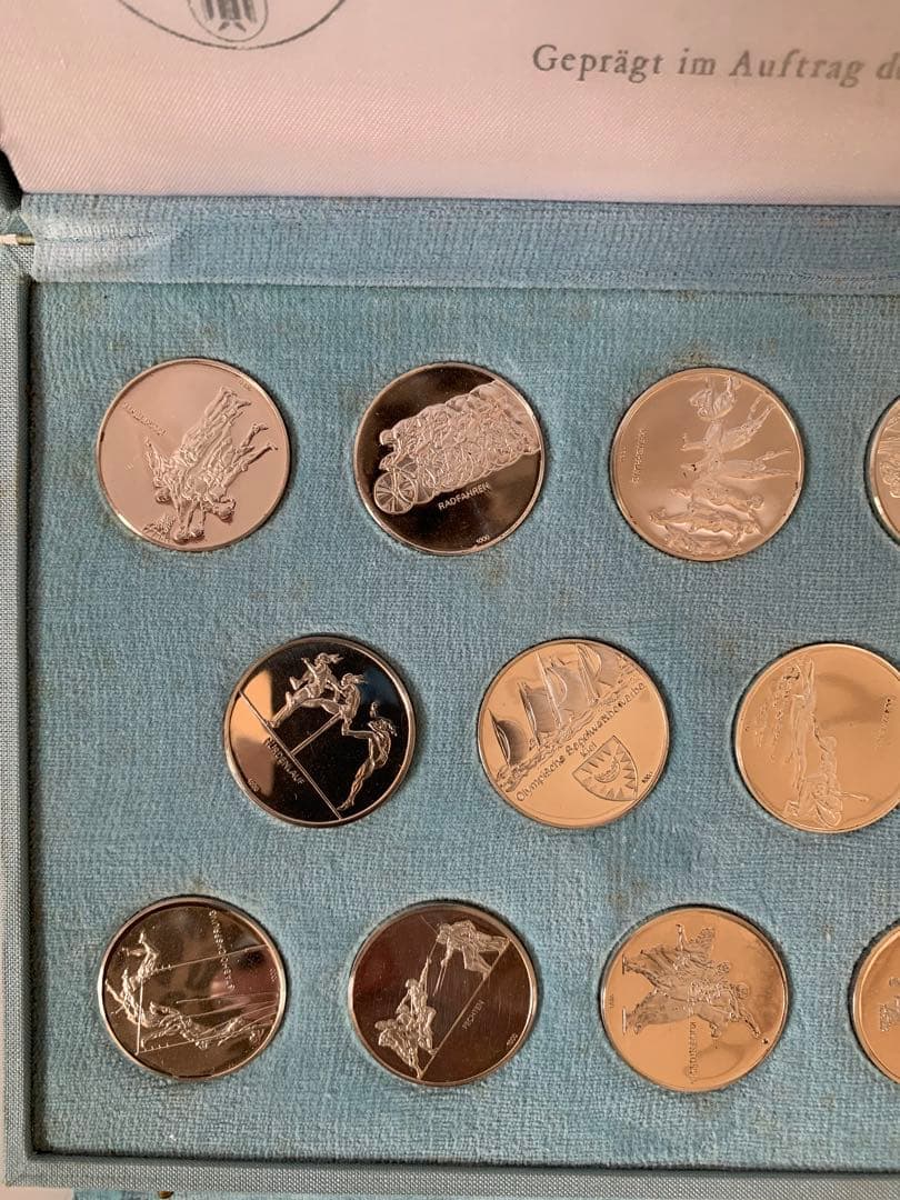 Gusi 　第20回オリンピックミュンヘン大会公式記念メダル 純銀製17点