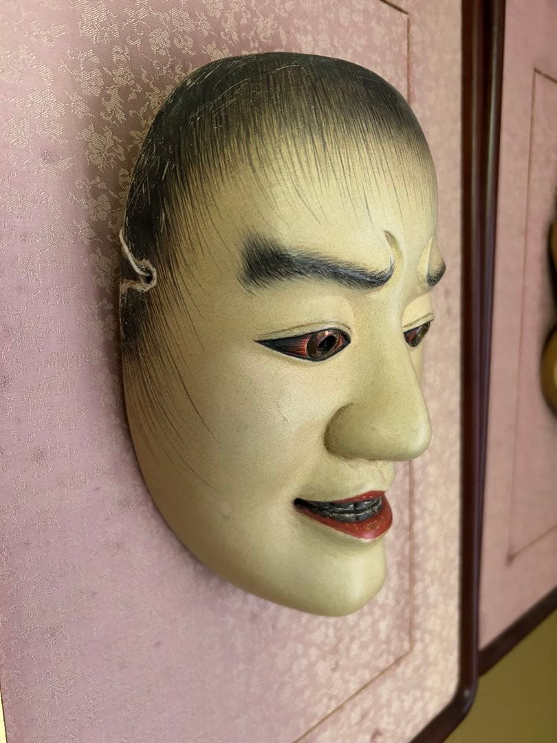 能面 白色 木製