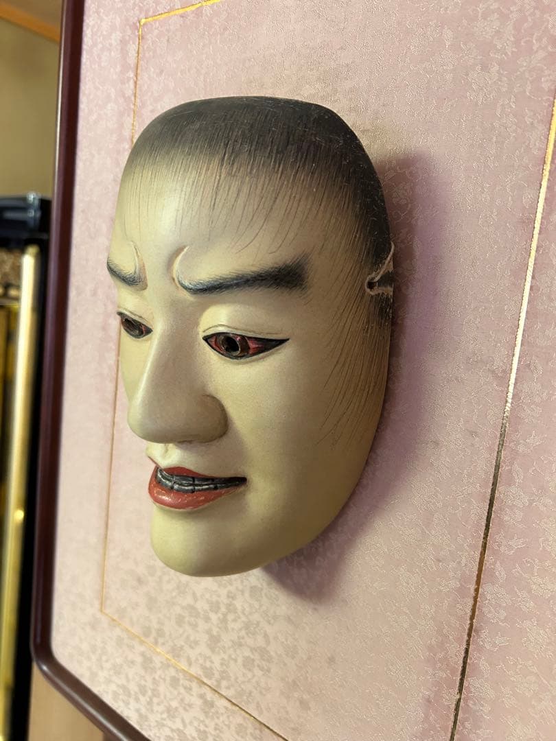 能面 白色 木製