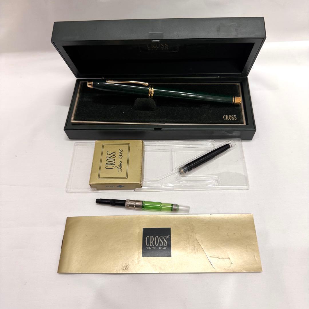 CROSS ペン先 14K 刻印 グリーンカラー クロス 万年筆 箱など全てあり