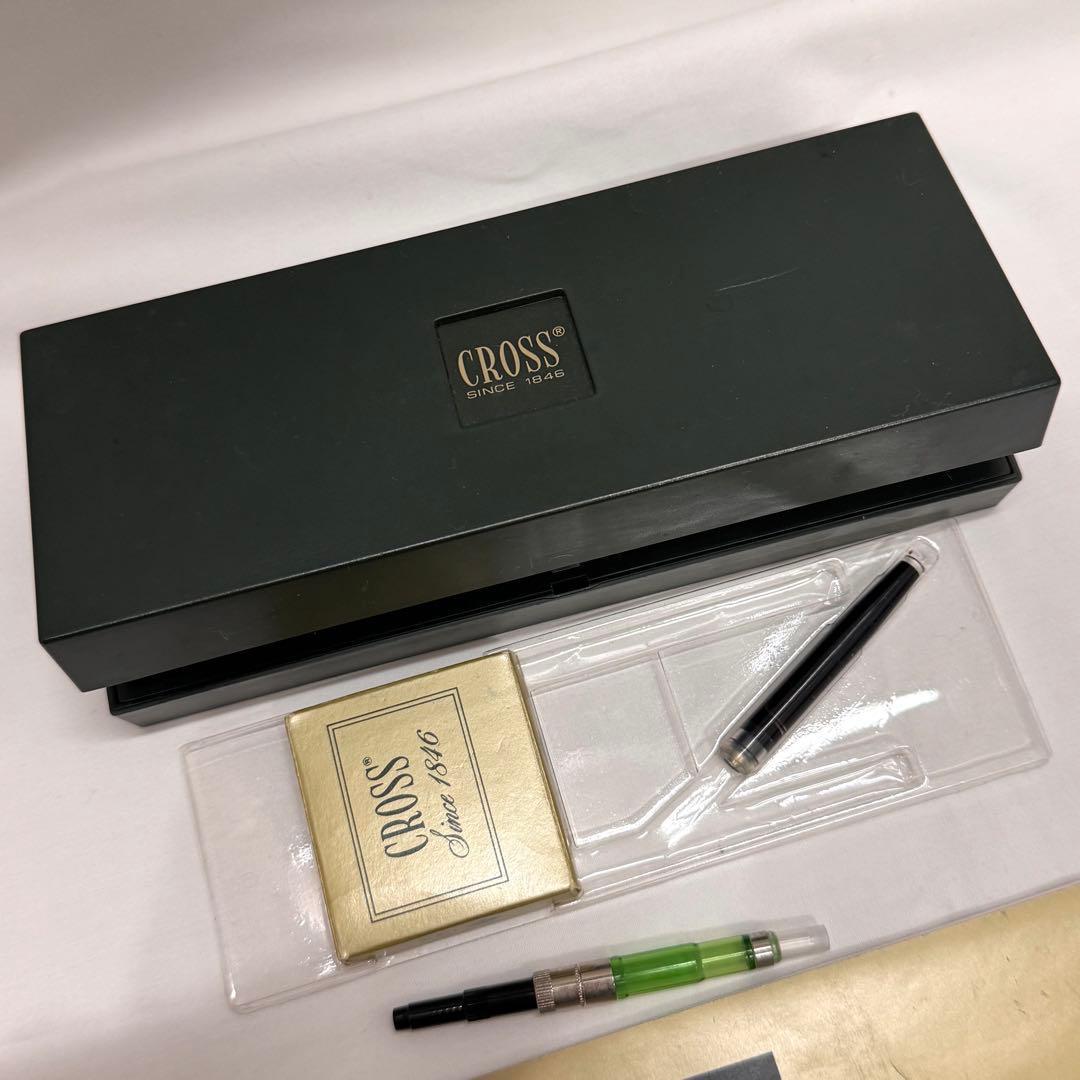 CROSS ペン先 14K 刻印 グリーンカラー クロス 万年筆 箱など全てあり
